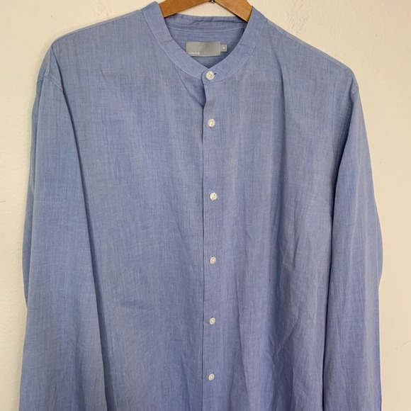 Vince Mens Button Down Shirt Light Blue - Picture 4 of 10